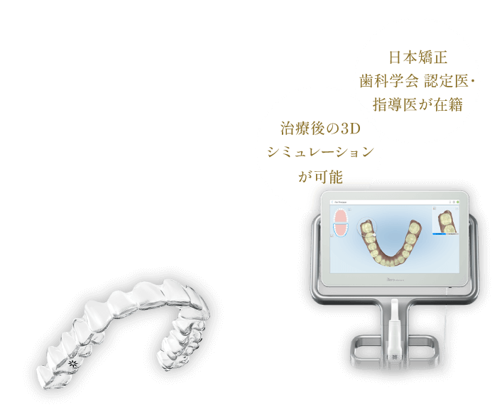 日本矯正歯科学会 認定医・指導医が在籍、治療後の3Dシミュレーションが可能